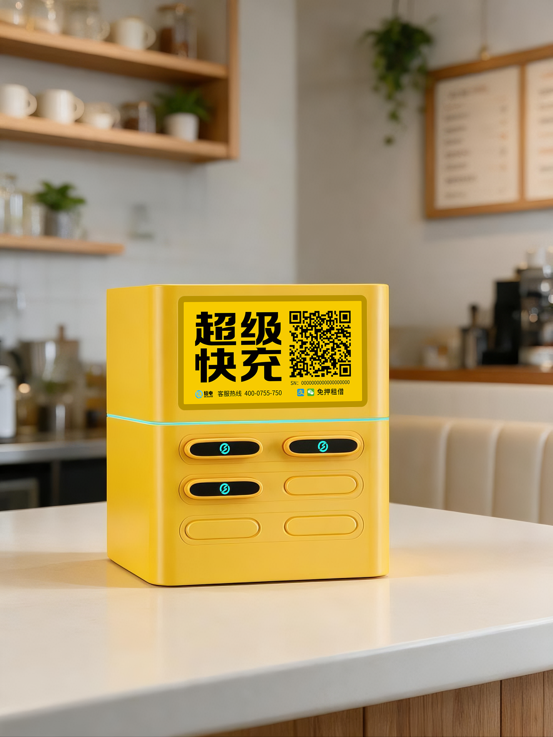 商场连锁快餐简餐投放共享充电宝（短时流动客流）