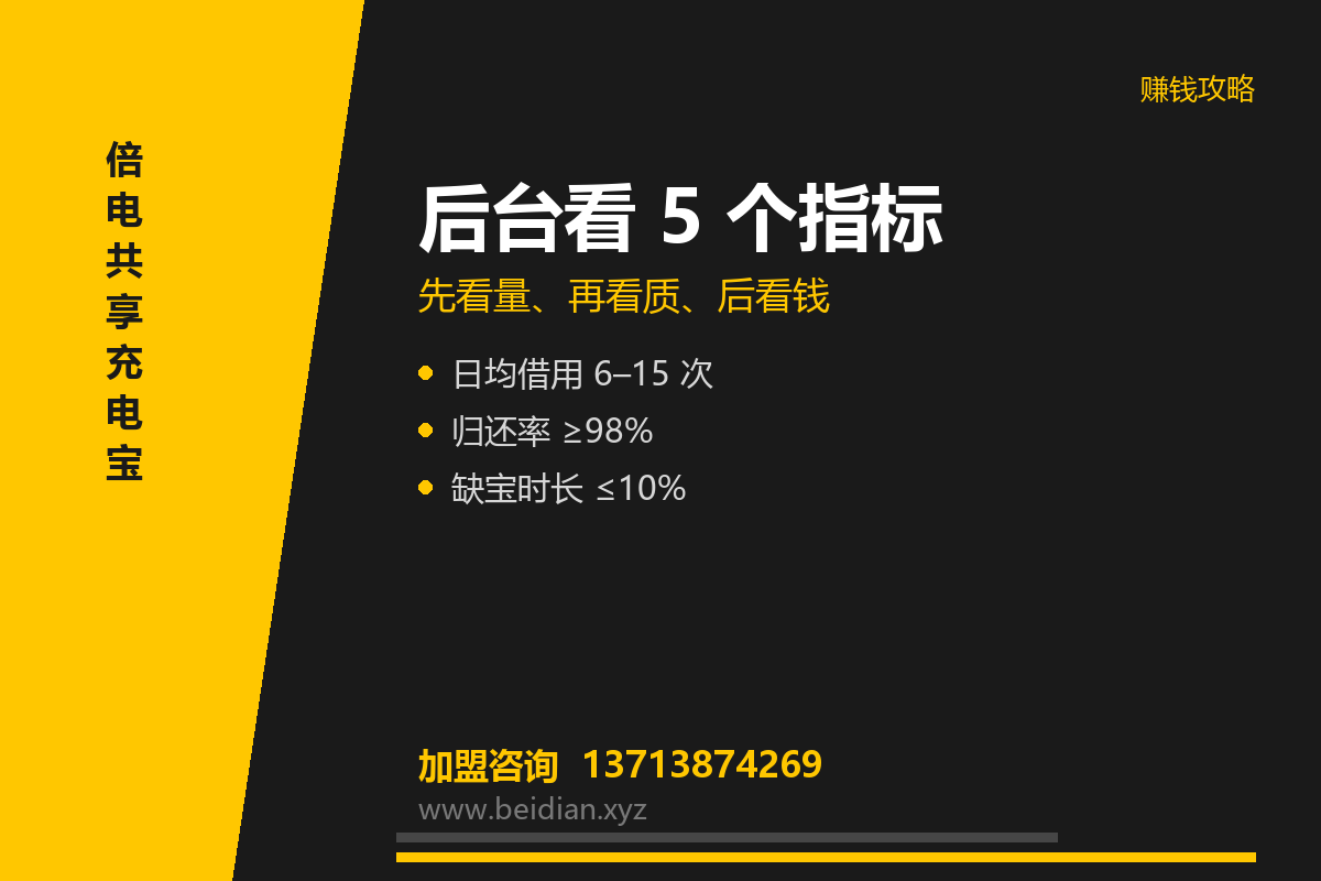 共享充电宝后台数据怎么看？5 个指标判断点位
