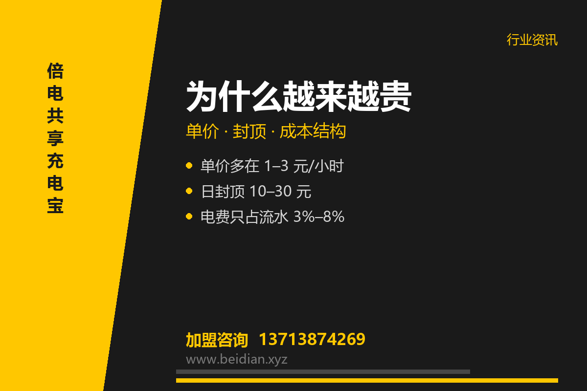 共享充电宝为什么越来越贵？单价、封顶与成本结构